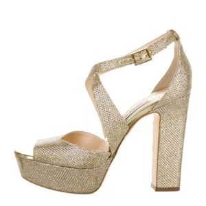 Jimmy Choo - Gold Metallic Sandals 6.5